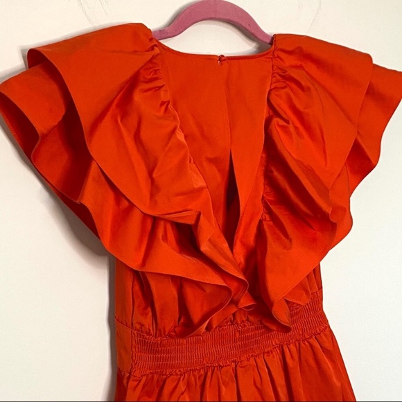 NWOT Red Zara Ruffle Mini Dress - Picture 6 of 8